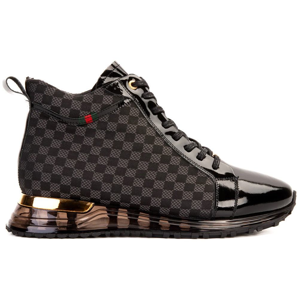 Vinci Leather The Monte Carlo Limited Edition High-Top Sneaker Black & Gold