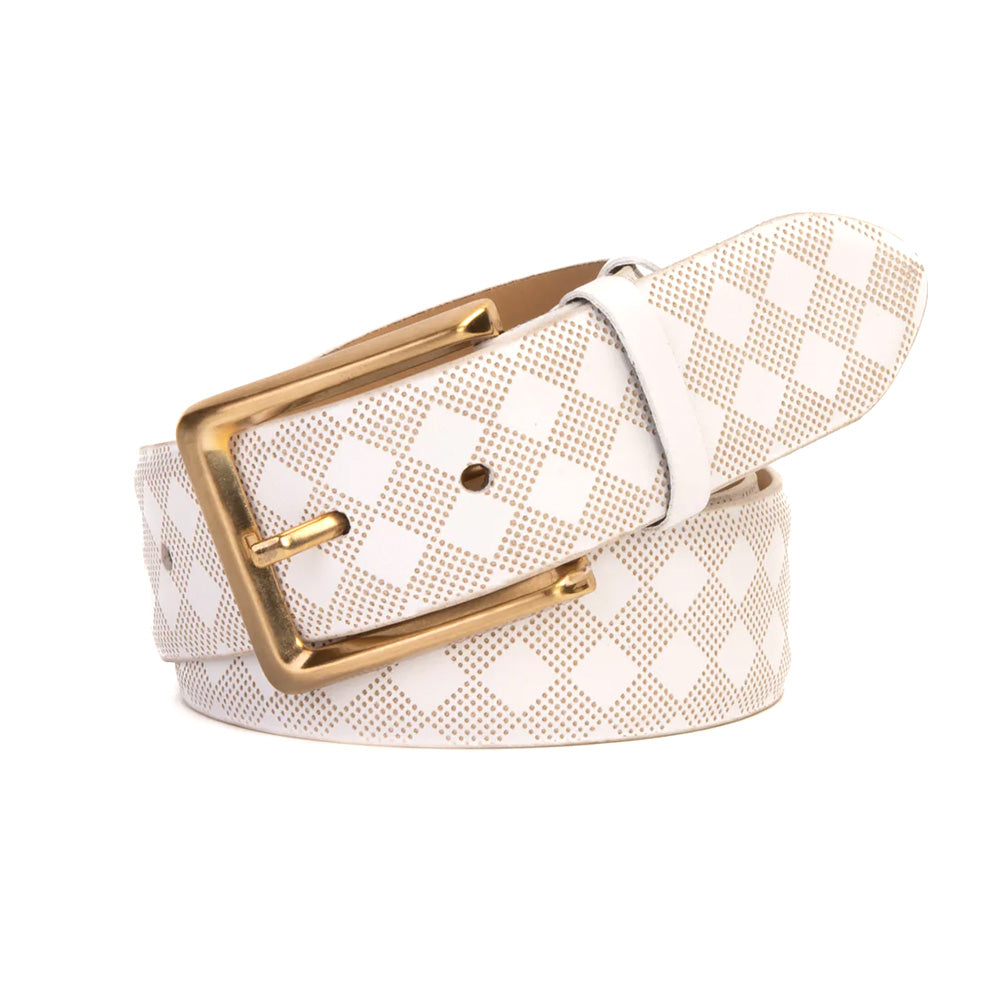 Vinci Leather The Cenova Calfskin Belt White