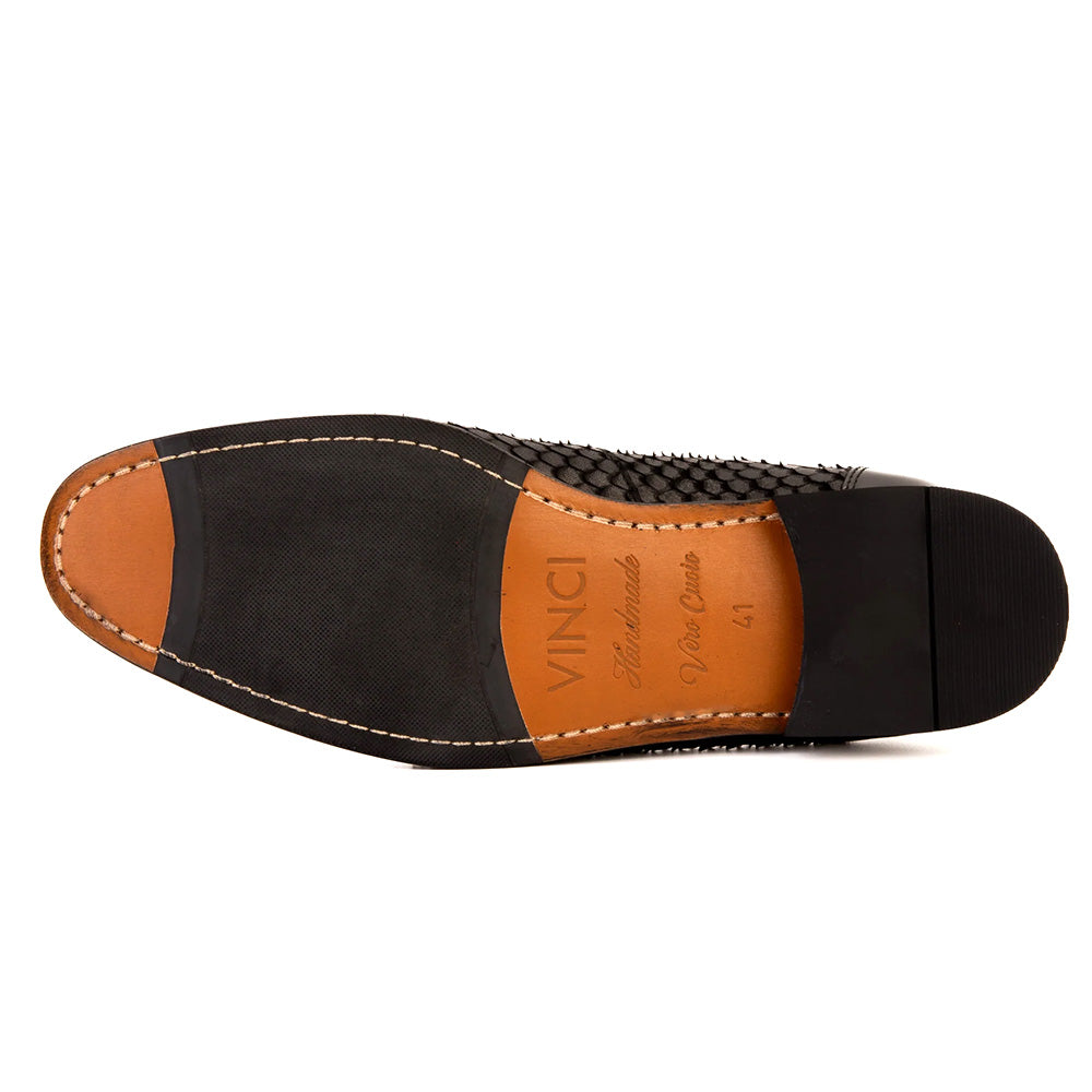 Vinci Leather The Monarch Leather Dress Shoe Black