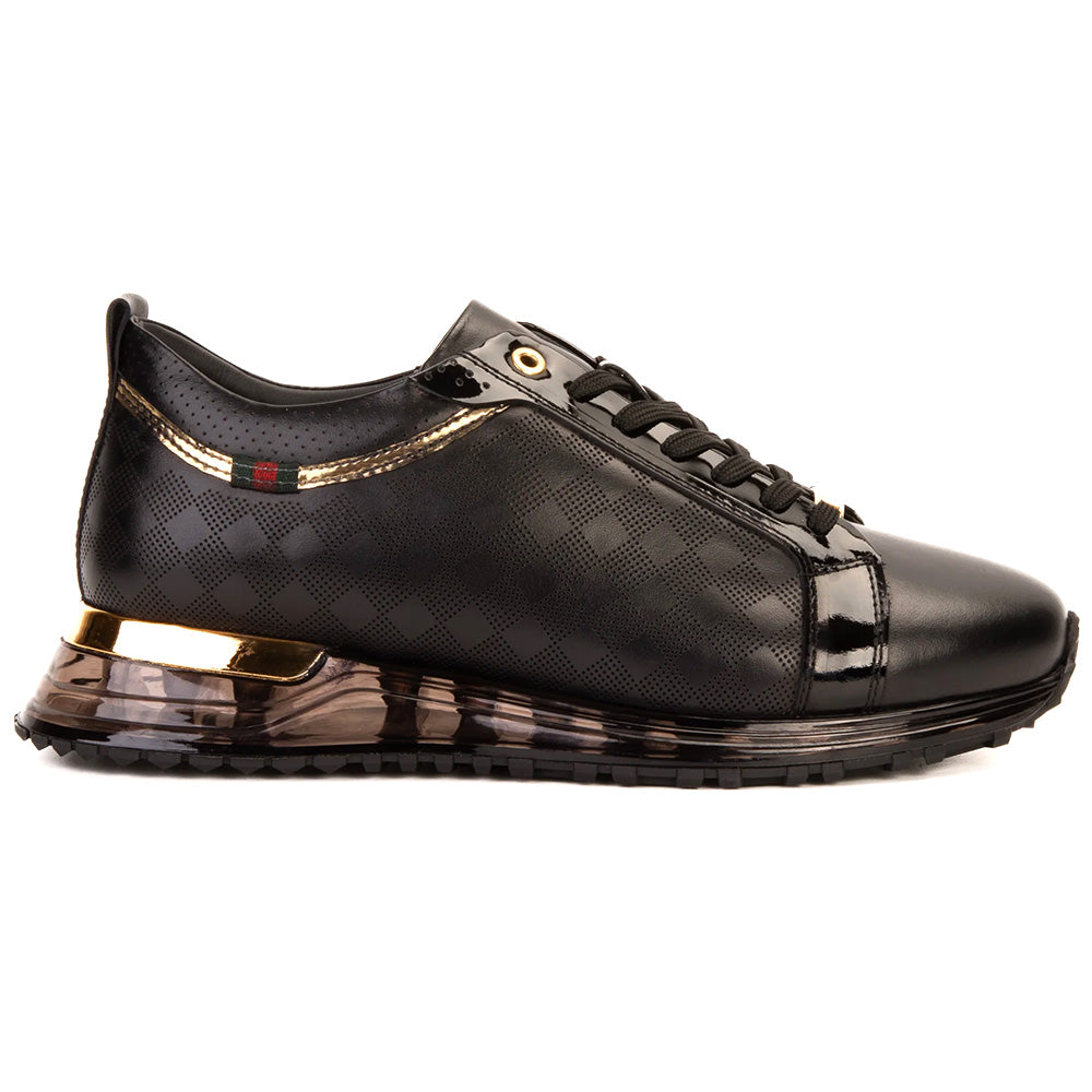 Vinci Leather The Cenova Leather Sneaker Black