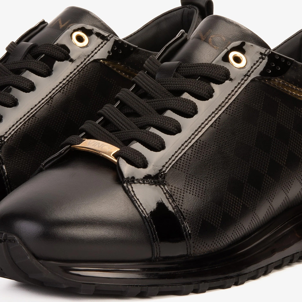 Vinci Leather The Cenova Leather Sneaker Black