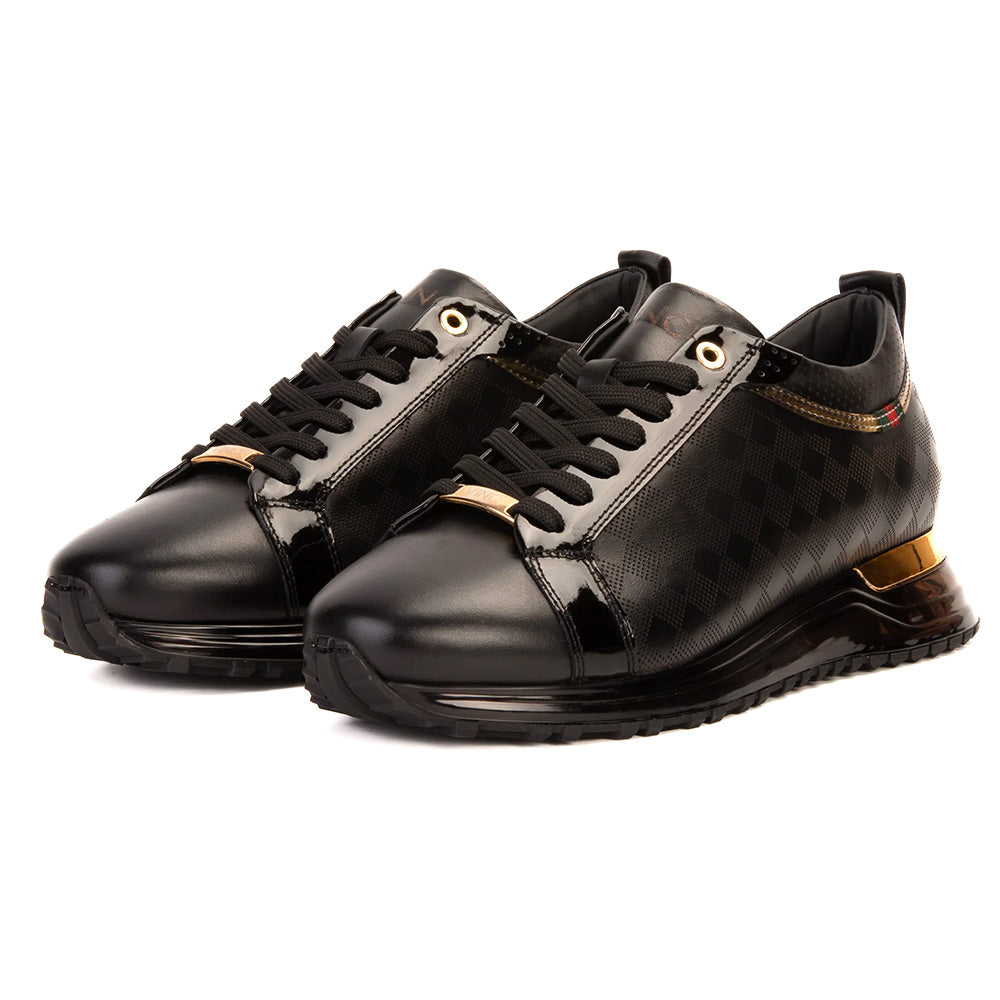 Vinci Leather The Cenova Leather Sneaker Black