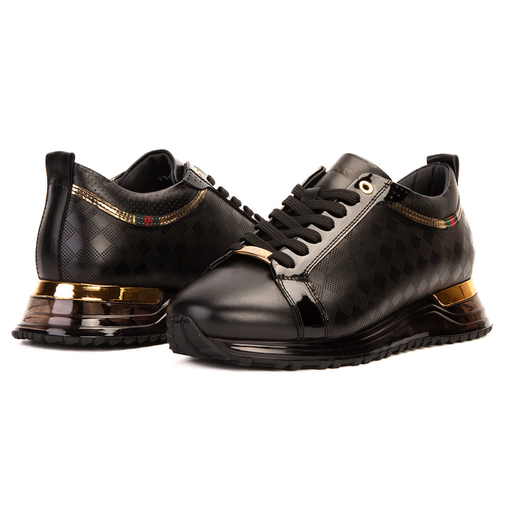 Vinci Leather The Cenova Leather Sneaker Black