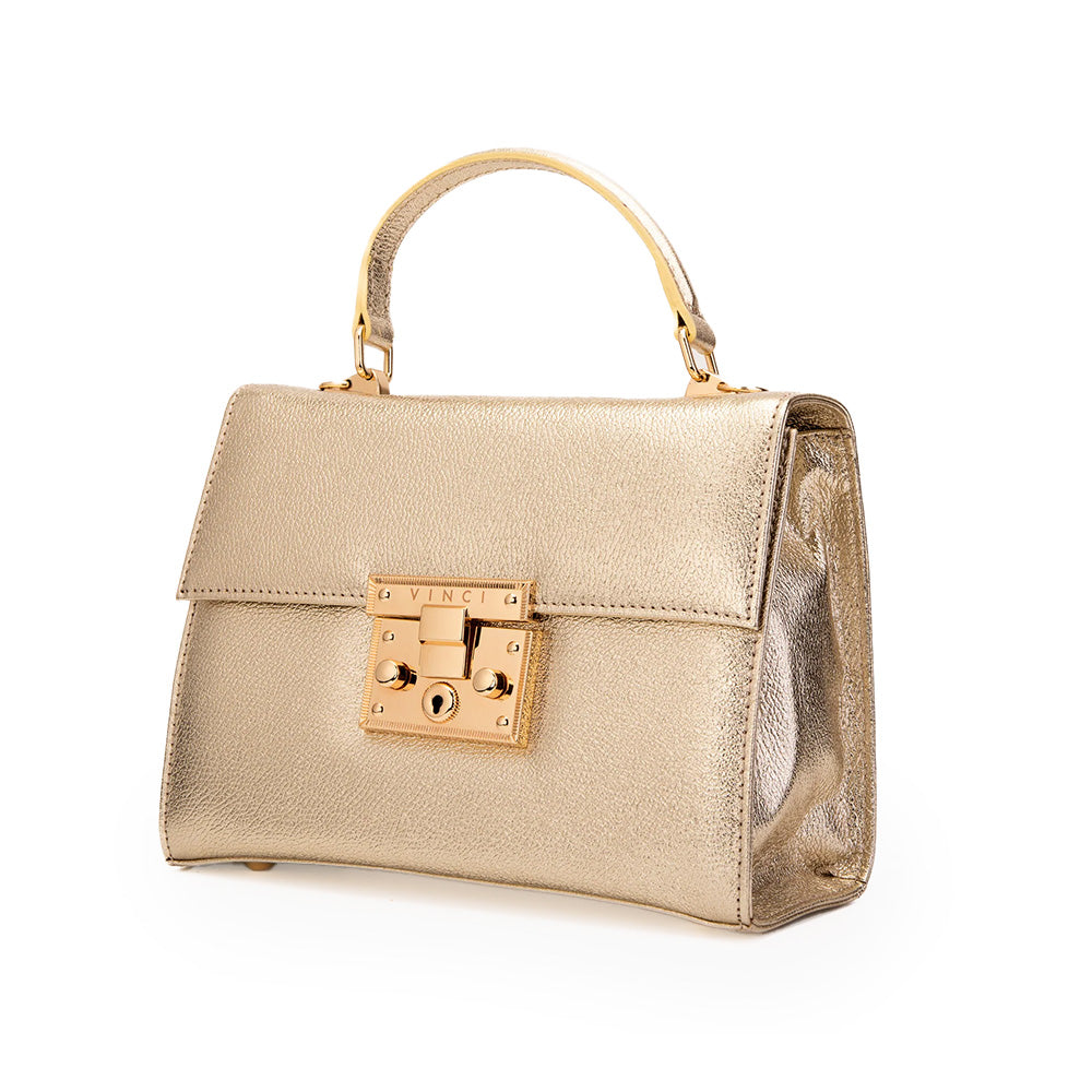 Vinci Leather The Ege Women's Leather Handbag Gold