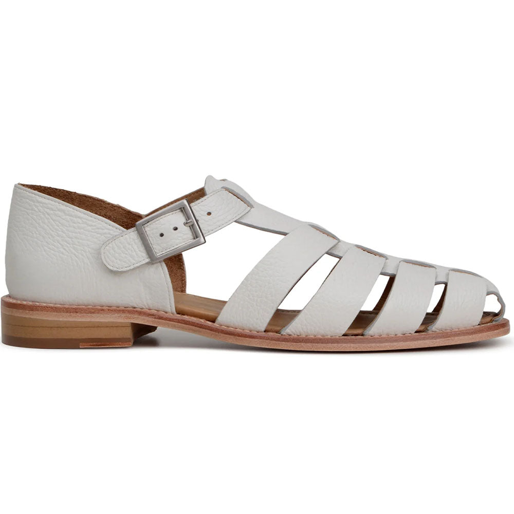 Belvedere Studio Elio Deerskin Fisherman Sandal Milk