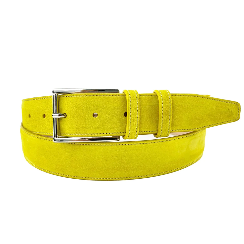 Emilio Franco 202 Suede Belt Yellow / White