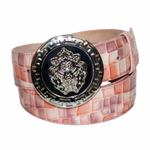 Emilio Franco Couture NS1 Patent Croco Print Belt Pink Rose Multi