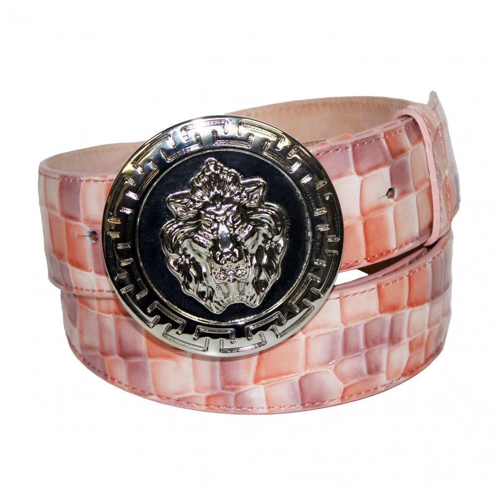 Emilio Franco Couture NS1 Patent Croco Print Belt Pink Rose Multi