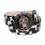 Emilio Franco Couture NS1 Patent Croco Print Belt Black / White