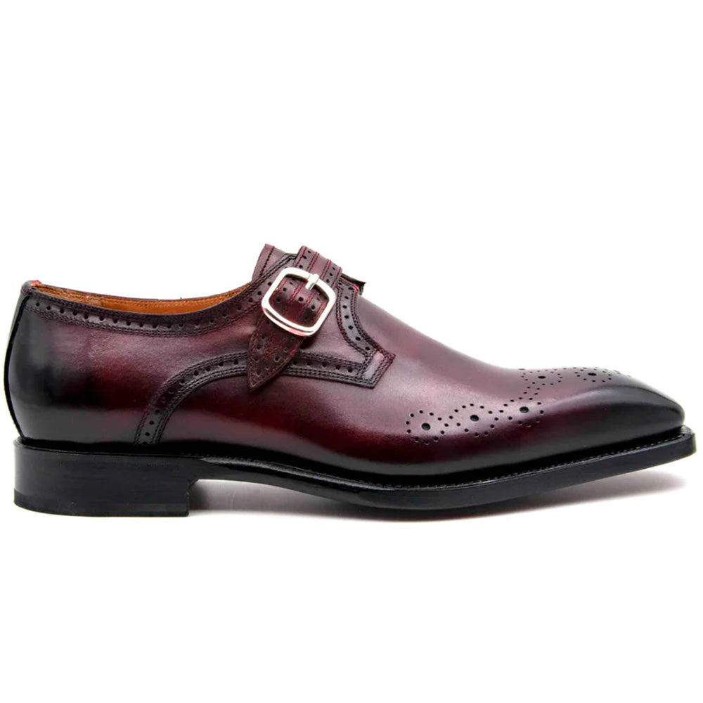 Ugo Vasare Eric Monkstrap Shoes Burgundy