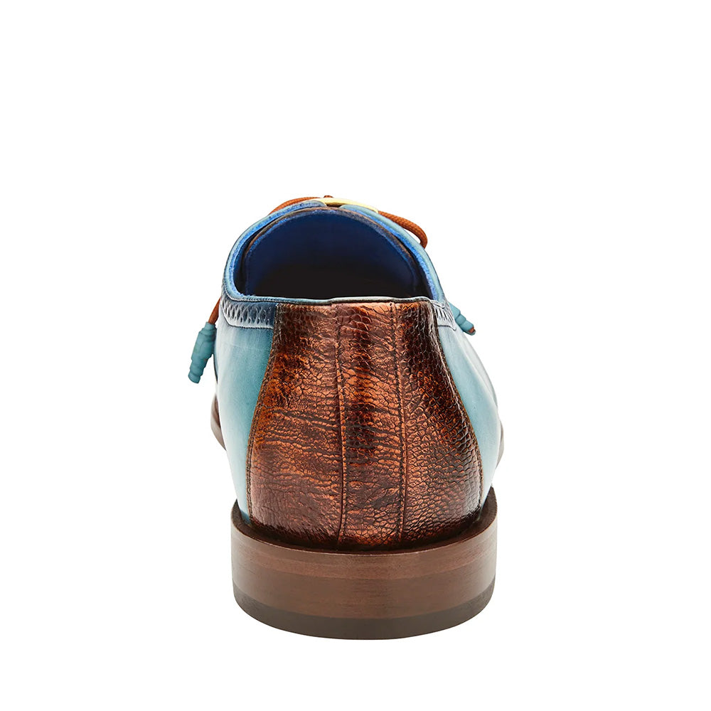Belvedere Etore Ostrich Wingtip Shoes Antique Aqua / Antique Almond (F01)