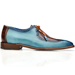 Belvedere Etore Ostrich Wingtip Shoes Antique Aqua / Antique Almond