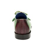 Belvedere Etore Ostrich Wingtip Shoes Emerald / Wine (F01)