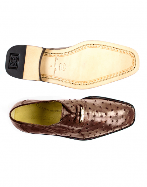 Belvedere Fabio Ostrich Shoes Brown