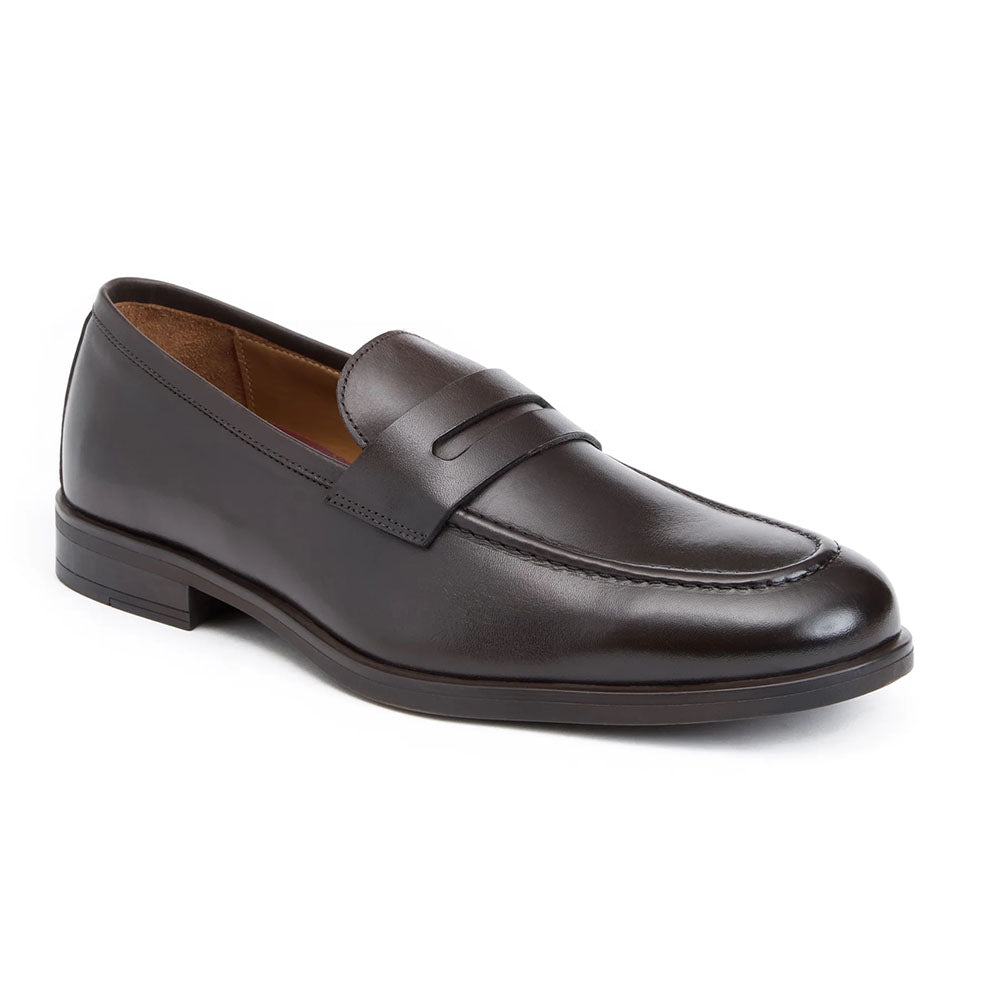 Bruno Magli Flavio Italian Leather Penny Loafer Dark Brown