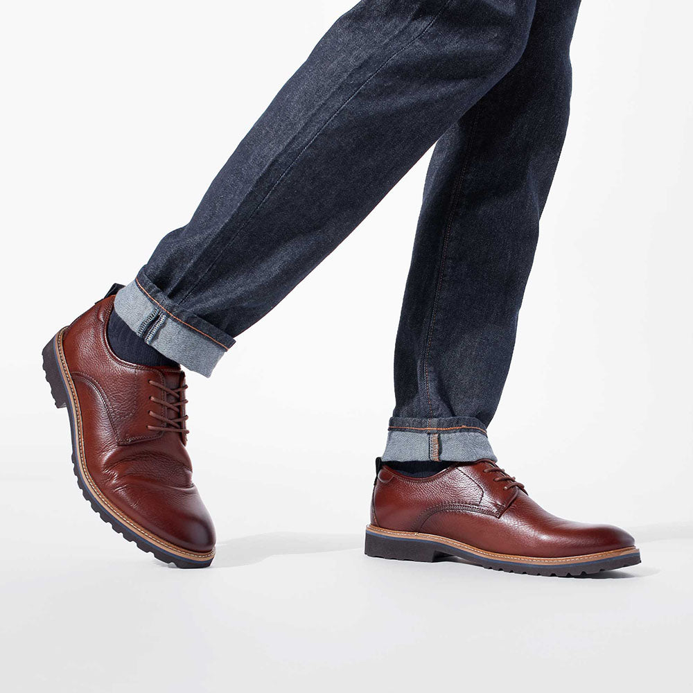 Samuel Hubbard Featherlight Founder Tumbled Leather Oxford Brown
