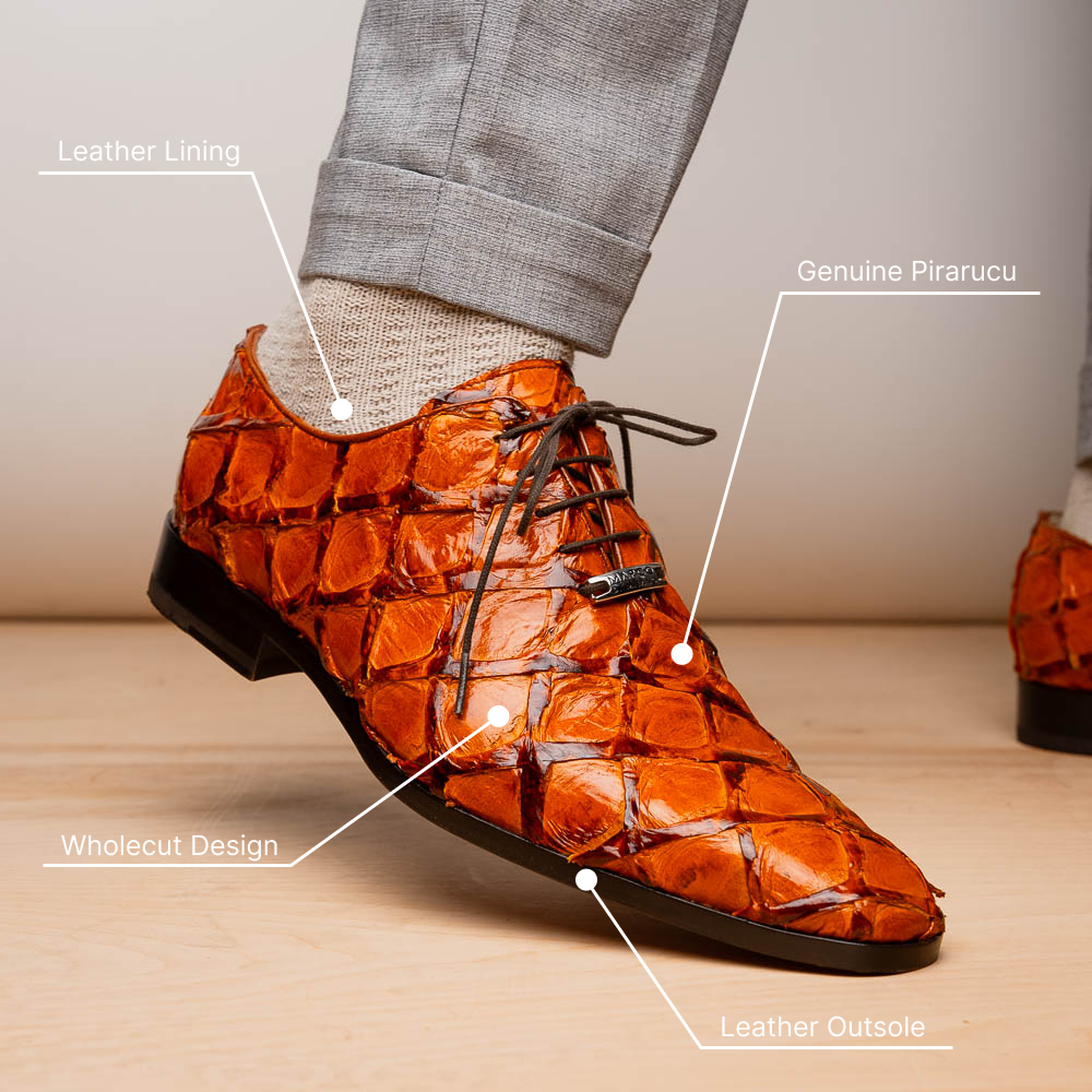 Marco Di Milano Olivieri Pirarucu Dress Oxfords Brandy