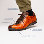 Marco Di Milano Saulo Alligator & Ostrich Sneakers Brandy / Brown