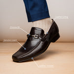 Marco Di Milano Fabro Lizard Bit Loafers Brown