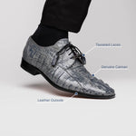Marco Di Milano Tulum Caiman Crocodile Derby Grey