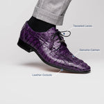 Marco Di Milano Tulum Caiman Crocodile Derby Purple