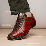 Marco Di Milano Saulo Alligator & Ostrich Sneakers Cognac