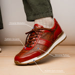 Marco Di Milano Brescia Python & Calfskin Sneakers Antique Cognac