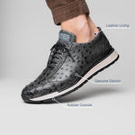 Marco Di Milano Scanno Ostrich Quill Sneakers Antique Grey