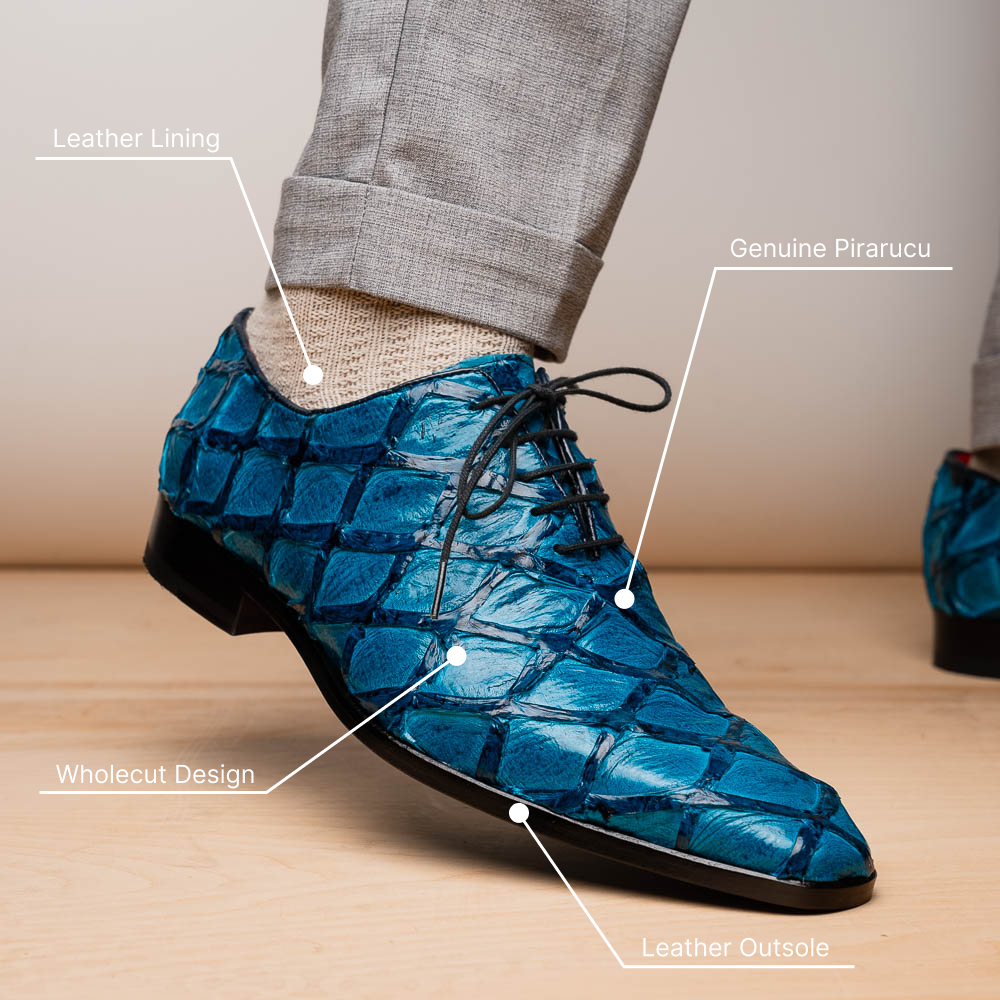 Marco Di Milano Olivieri Pirarucu Dress Oxfords Caribbean Blue