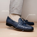 Marco Di Milano Aubiere Ostrich Quill Tassel Loafers Navy