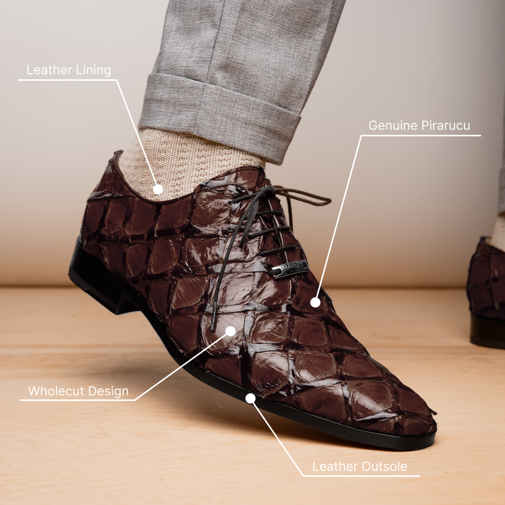 Marco Di Milano Olivieri Pirarucu Dress Oxfords Brown