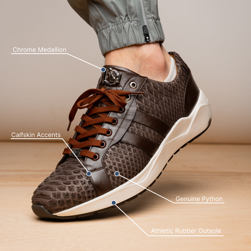 Marco Di Milano Verona Python & Calfskin Sneakers Brown