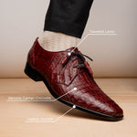 Marco Di Milano Lacio Caiman Crocodile Derby Wine