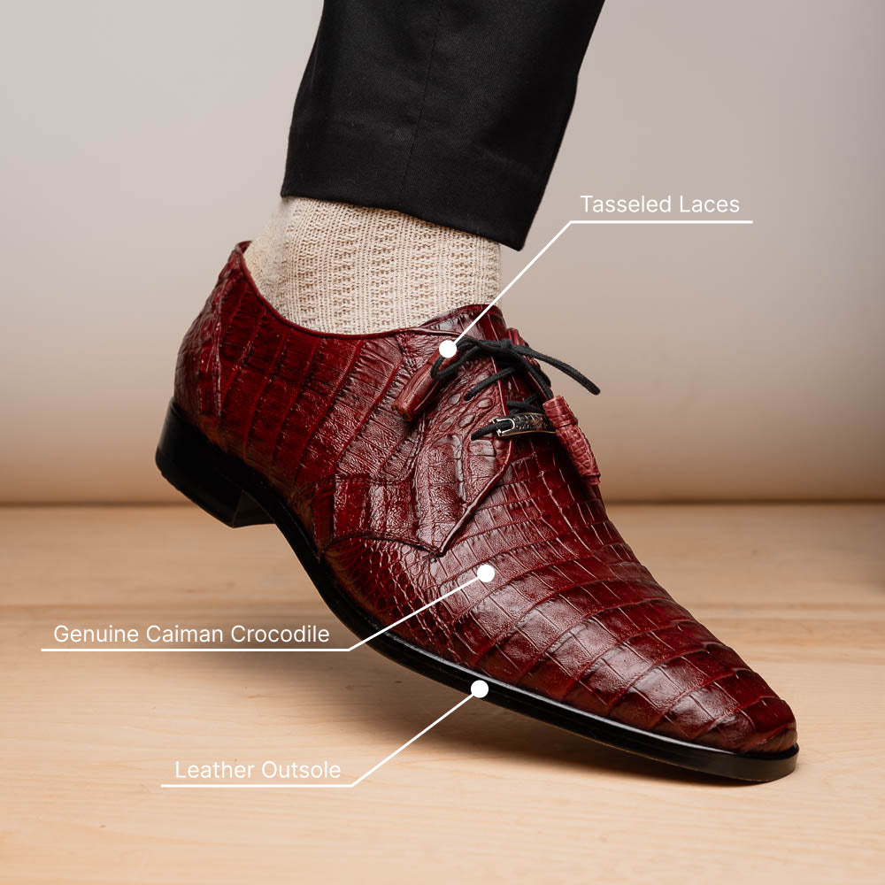 Marco Di Milano Lacio Caiman Crocodile Derby Wine