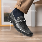 Marco Di Milano Fabro Caiman Crocodile Bit Loafers Grey