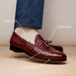 Marco Di Milano Aubiere Ostrich Quill Tassel Loafers Wine