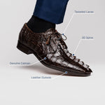 Marco Di Milano Cancun Caiman Crocodile Derby Brown