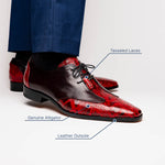 Marco Di Milano Anzio Alligator & Calfskin Derby Black Cherry
