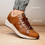 Marco Di Milano Verona Python & Calfskin Sneakers Honey