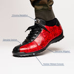 Marco Di Milano Saulo Alligator & Ostrich Sneakers Red / Black