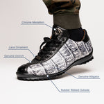 Marco Di Milano Saulo Alligator & Ostrich Sneakers Newspaper