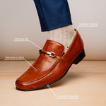 Marco Di Milano Fabro Lizard Bit Loafers Cognac