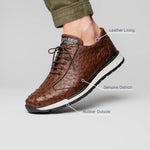 Marco Di Milano Scanno Ostrich Quill Sneakers Brown