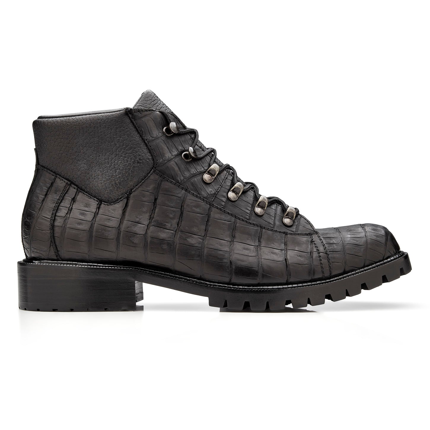 Belvedere Felipe Genuine Oiled Caiman Crocodile Boot Black
