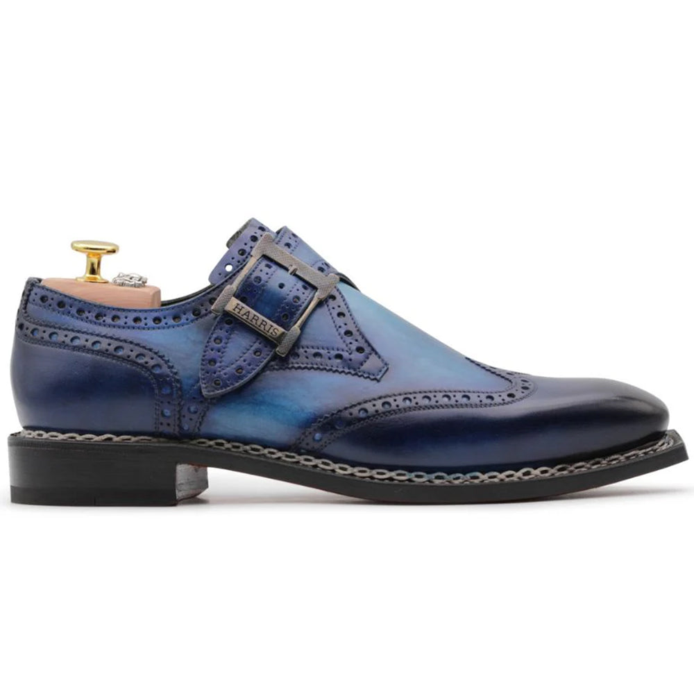 Harris Firenze 1913 Single Buckle Leather Shoes Blue
