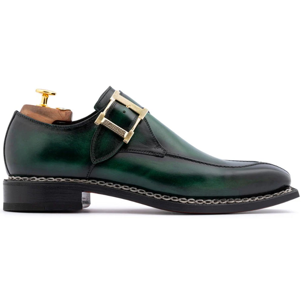 Harris Firenze 1913 Single Buckle Leather Shoes Green