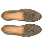 Zelli Franco Italian Sueded Goatskin Tassel Loafer Taupe (16-583-TPE)