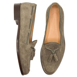 Zelli Franco Italian Sueded Goatskin Tassel Loafer Taupe (16-583-TPE)