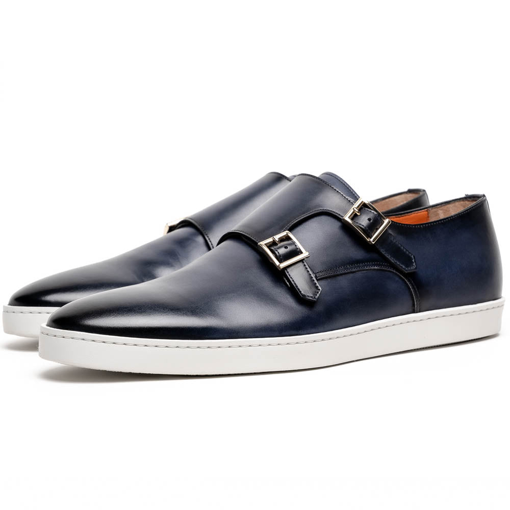 Santoni Freemont 01 Double Buckle Sneaker Light Blue