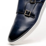 Santoni Freemont 01 Double Buckle Sneaker Light Blue